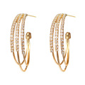 Shangjie OEM aretes Wholesale 925 Silver needle Earrings Crystal Hoop Pendant Women Earrings Gold Plated Earrings Jewelry